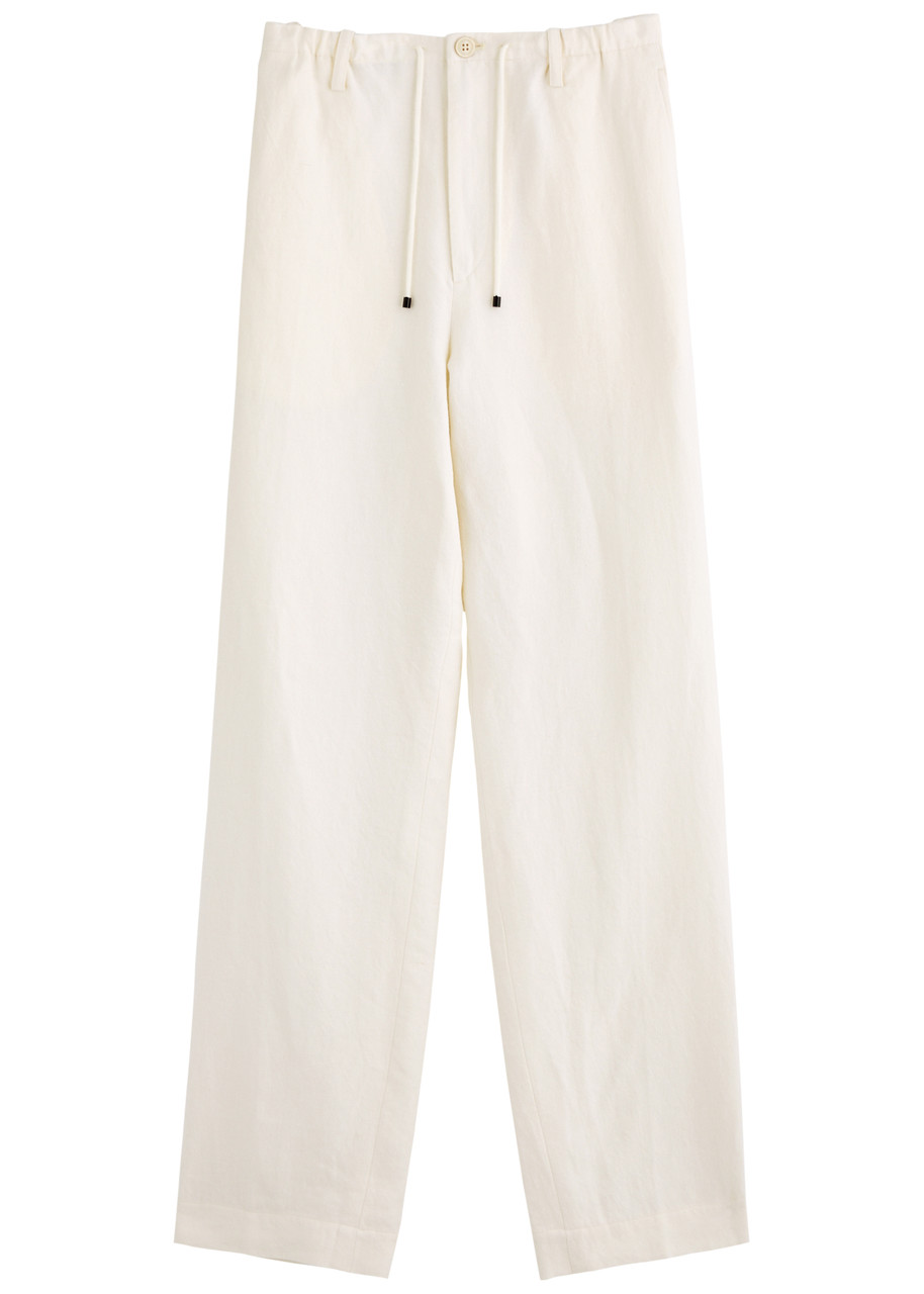 Dries Van Noten Penny Linen-blend Trousers – Ecru – 48 (IT48 / M) Dries Van Noten Penny Linen-blend Trousers – Ecru – 48 (IT48 / M)