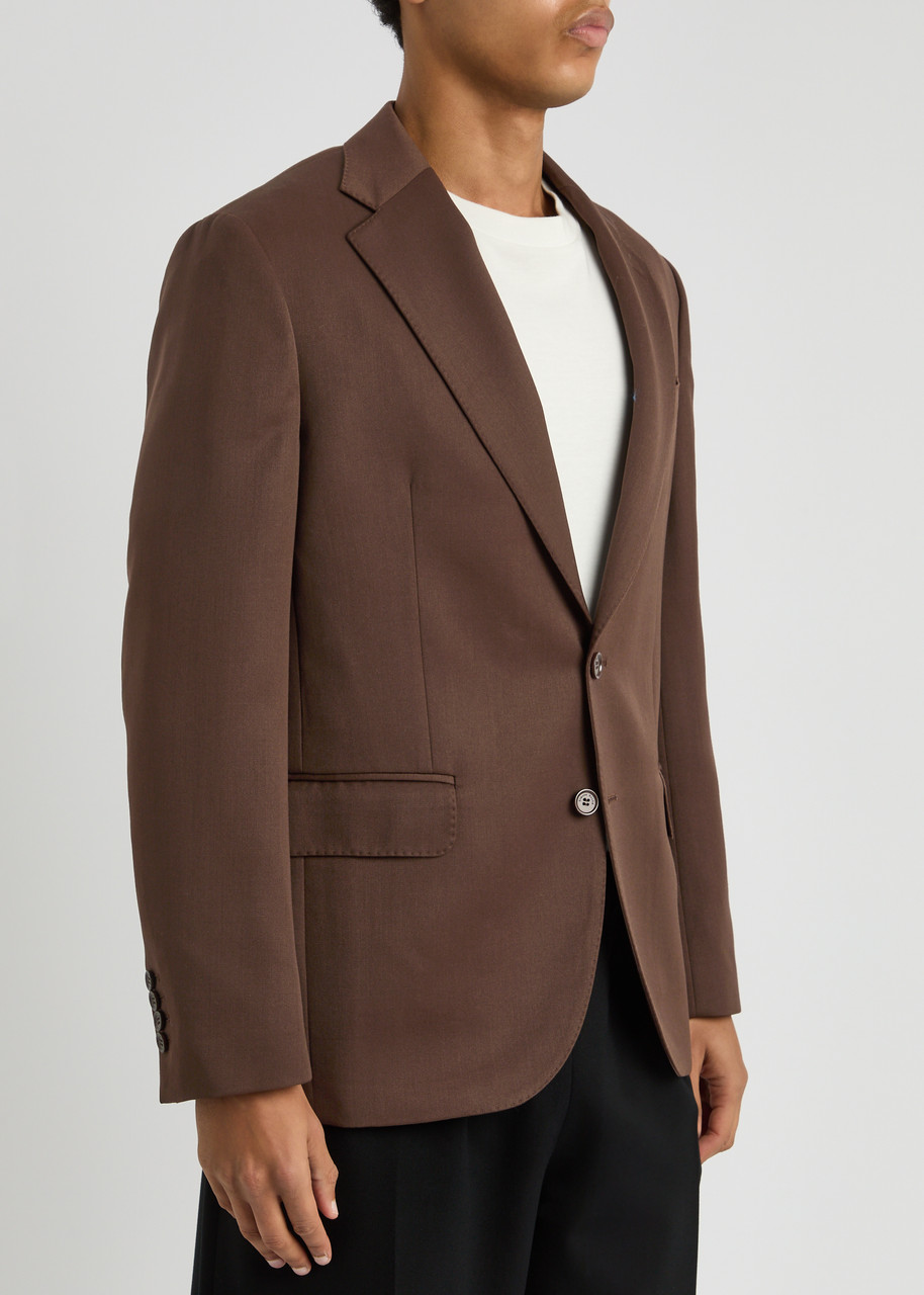 Simone Rocha Relaxed Wide Peak Jacket In Chocolate