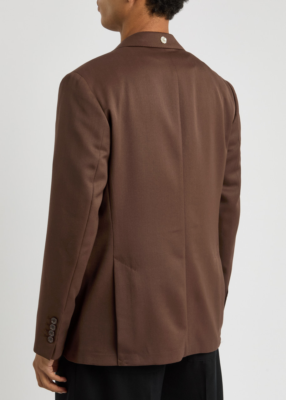  Simone Rocha Wool-blend Blazer - Chocolate - L 