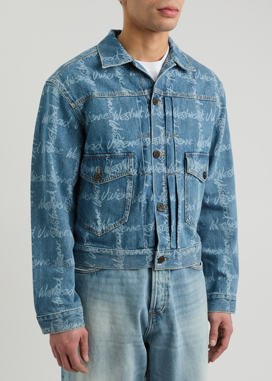 Vivienne Westwood Marlene Jacket Laser Denim Vw-grid-blue Xl Men In Blue