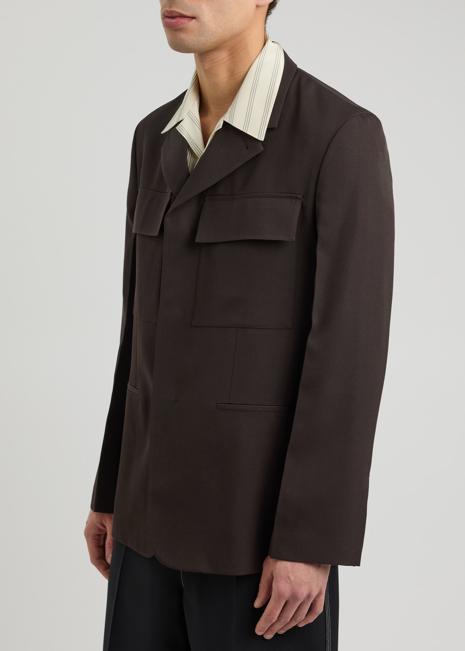 Jil Sander Wool Blazer In Brown