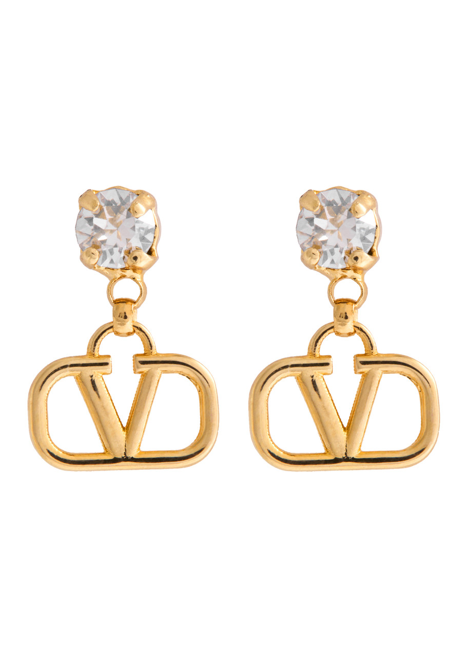 Valentino Garavani Vlogo Signature Pendant Earrings In Gold