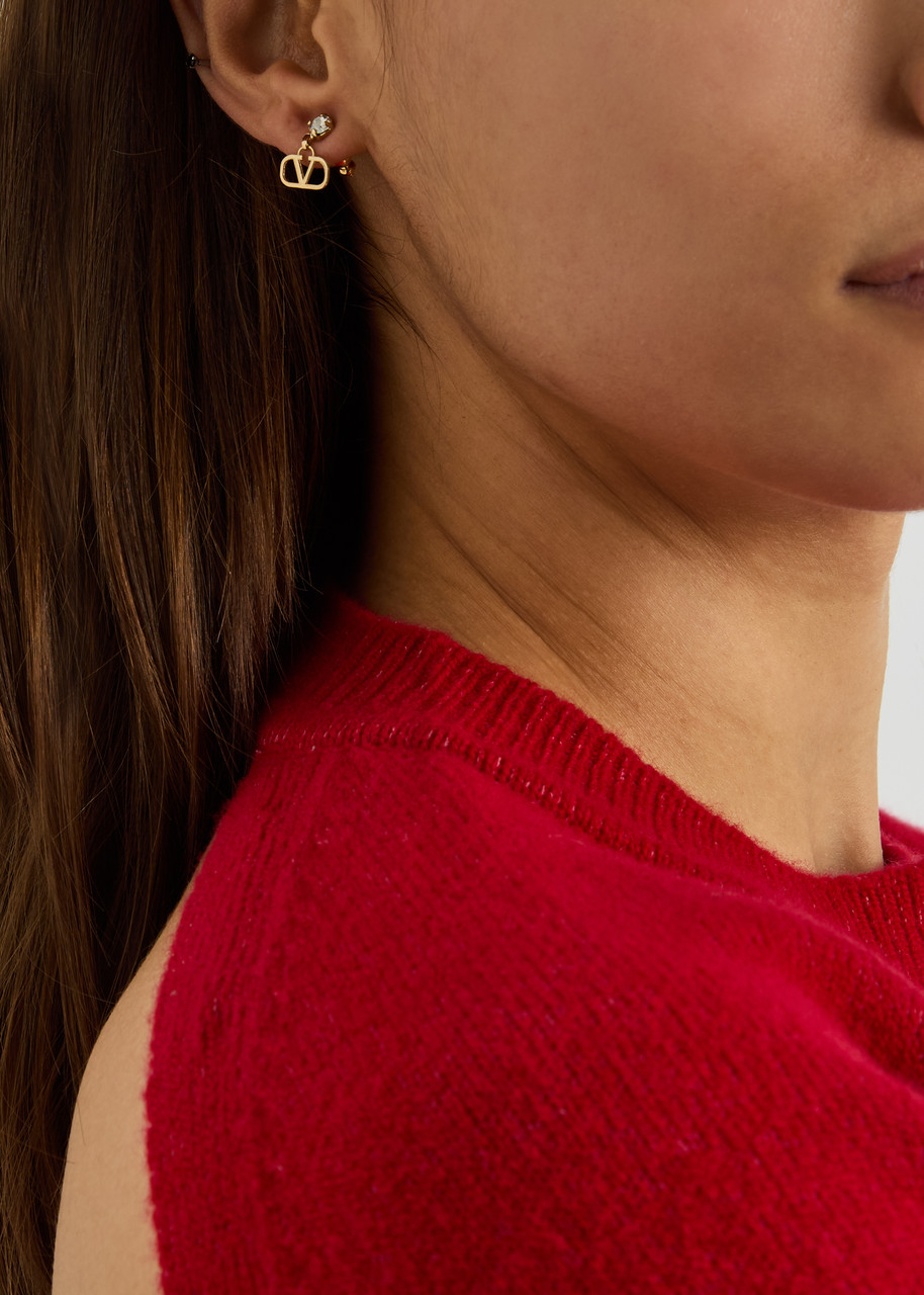Valentino Garavani Vlogo Signature Pendant Earrings In Gold