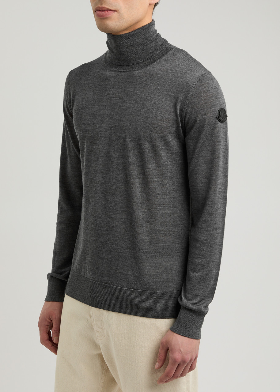 Moncler Turtleneck Wool Jumper In Grey