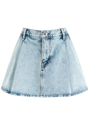 FRAME Pleated denim mini skirt | Harvey Nichols