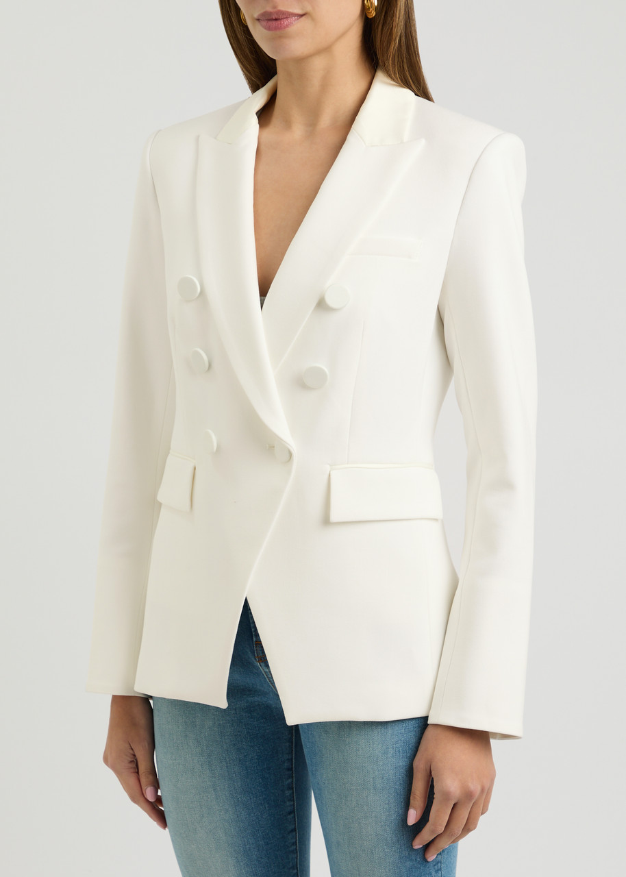 Veronica Beard Miller Dickey Double-breasted Blazer In Off White