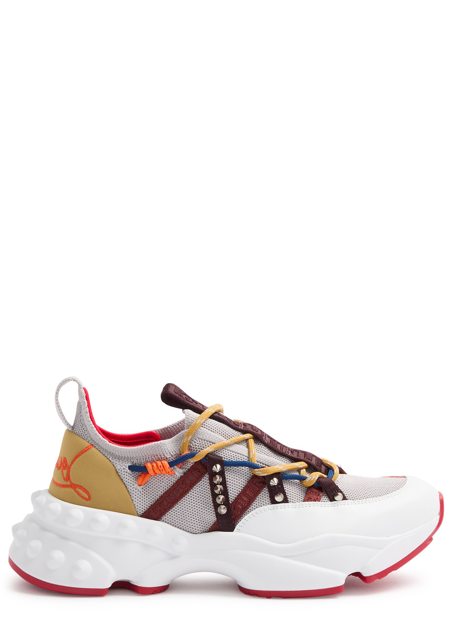 Christian Louboutin Trailnrun Panelled Knitted Sneakers - Beige - 39 (IT39 / UK6)
