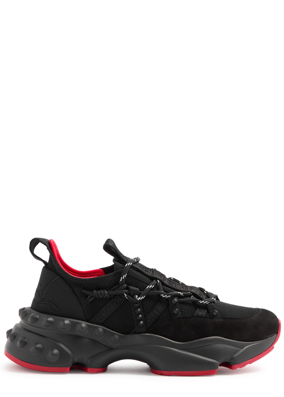 Christian Louboutin Trailnrun Panelled Knitted Sneakers - Black - 39 (IT39 / UK6)