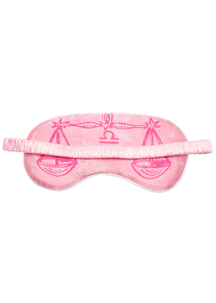 Jessica Russell Flint Libra Printed Silk-satin Eye Mask In Pink