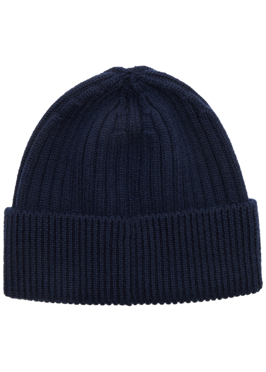 Moncler Grenoble Après-ski Ribbed Wool Beanie In Navy