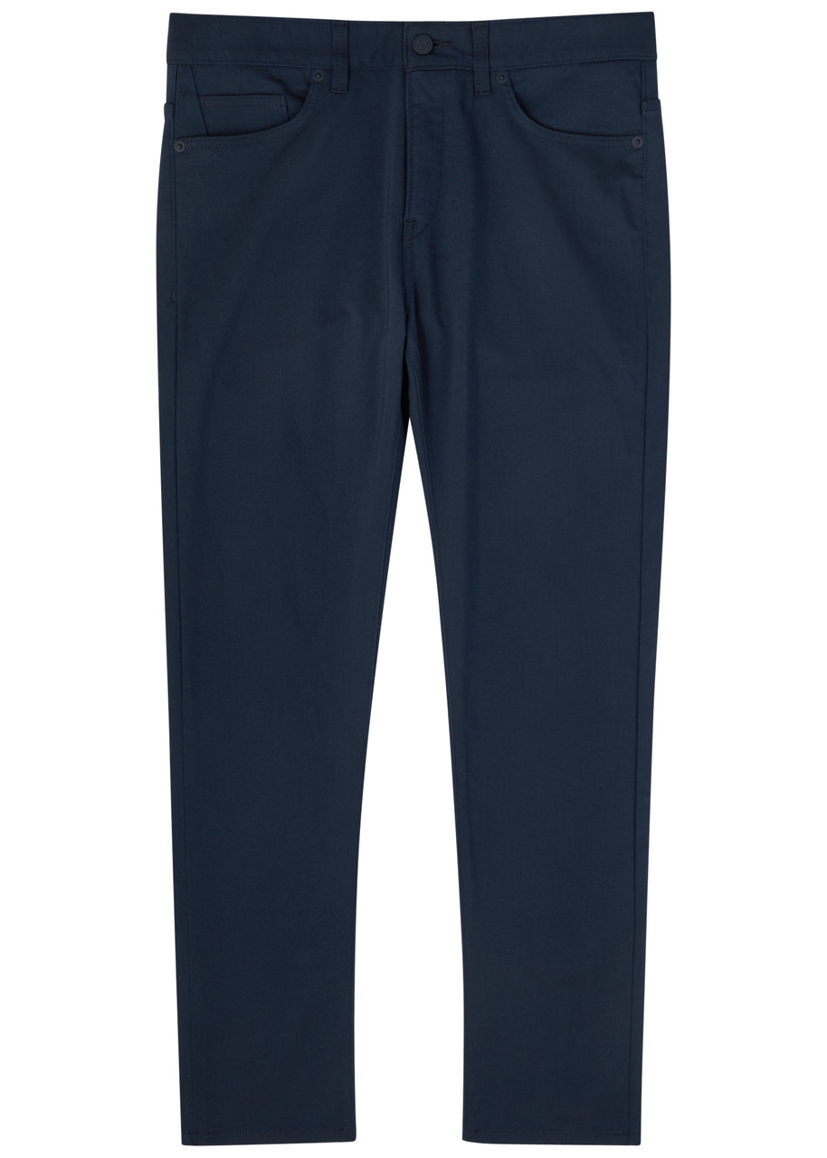 Boss Slim-leg Cotton-blend Chinos – Navy – 34 (W34 / L) Boss Slim-leg Cotton-blend Chinos – Navy – 34 (W34 / L)