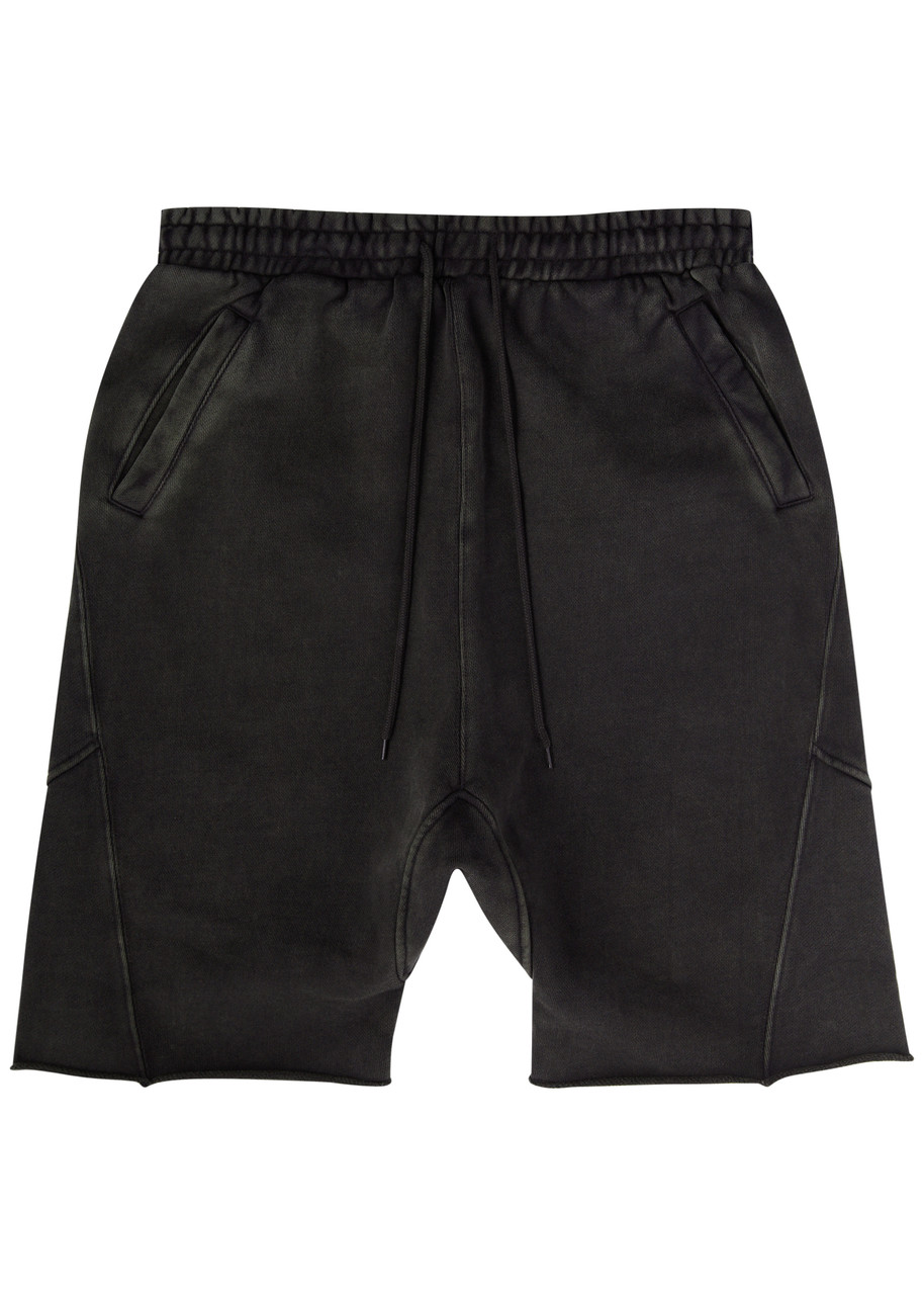 Entire Studios Washed Black Bermuda Shorts With Low Crotch In Black
