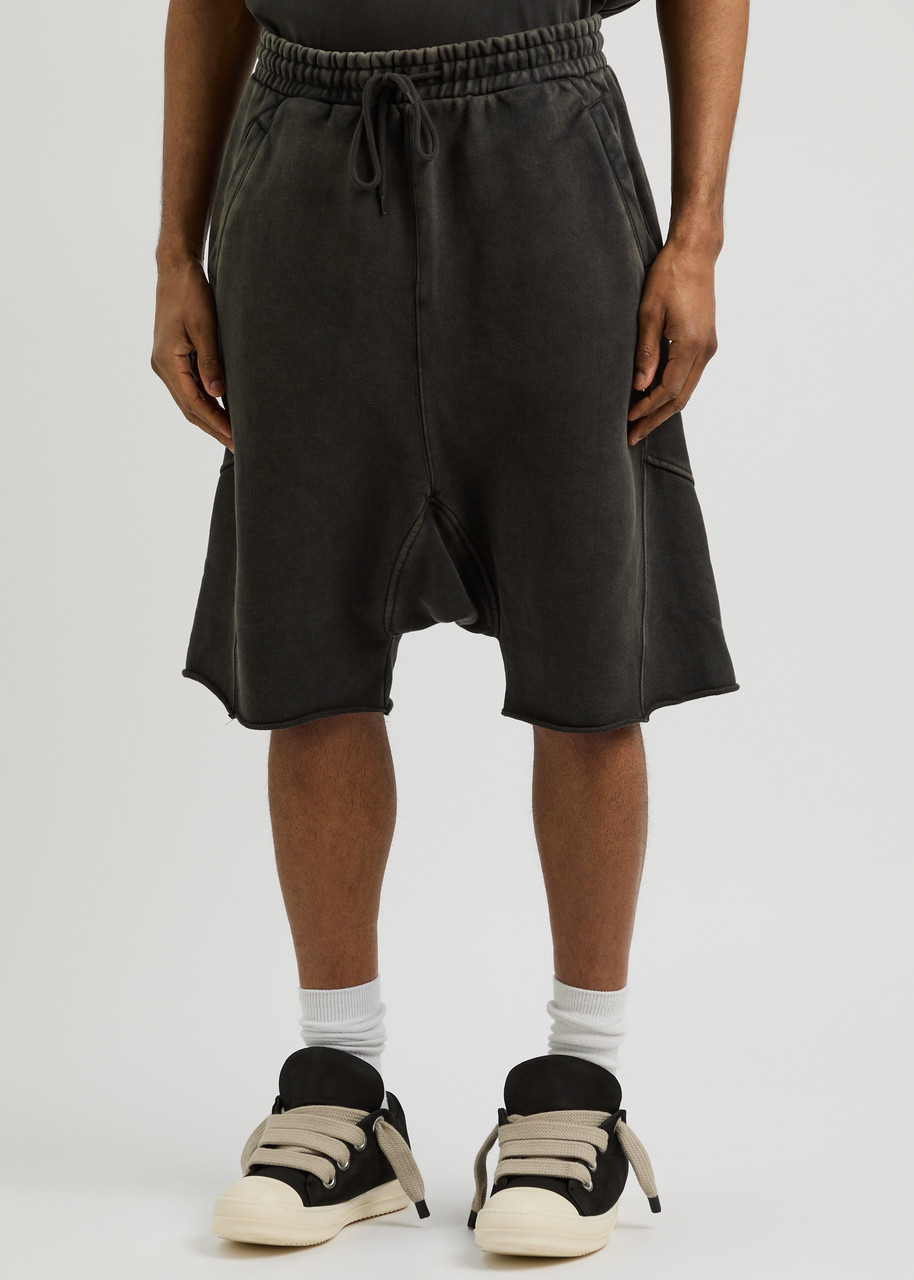 Entire Studios Washed Black Bermuda Shorts With Low Crotch In Black