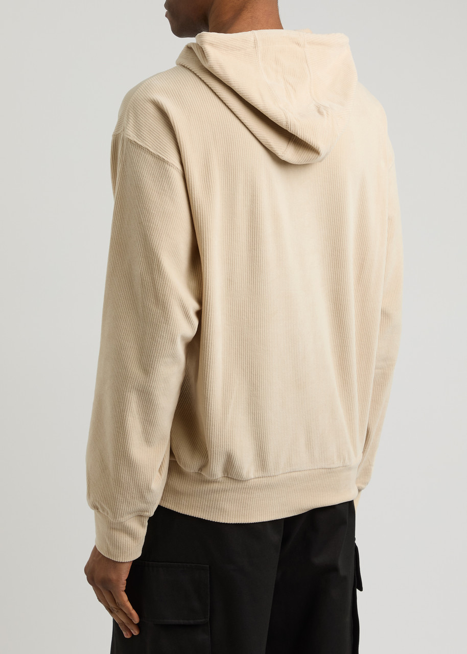  Givenchy Logo Hooded Ribbed Velvet Sweatshirt - Sand - Xl 
