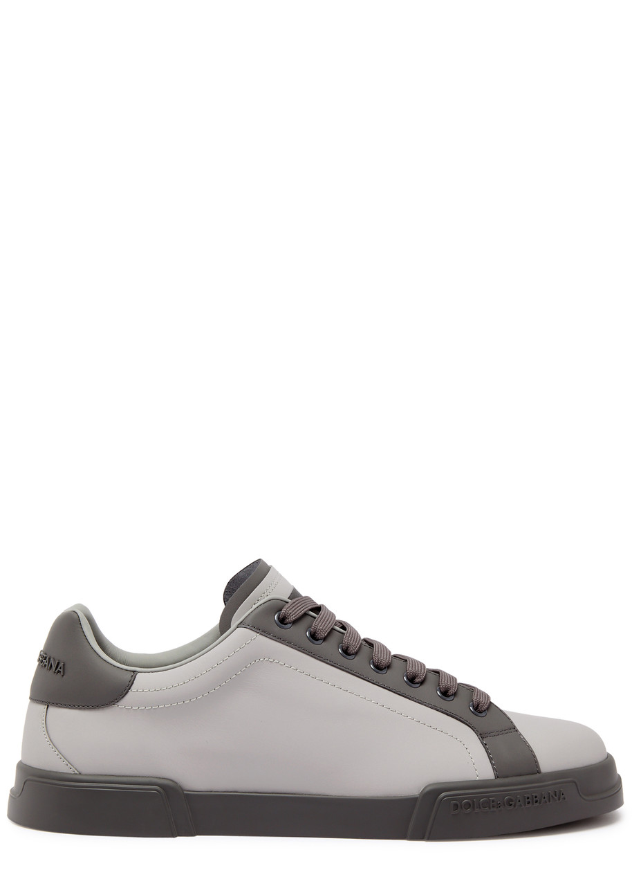 Dolce & Gabbana Dolce & Gabbana Leather Portofino Sneakers In Grey
