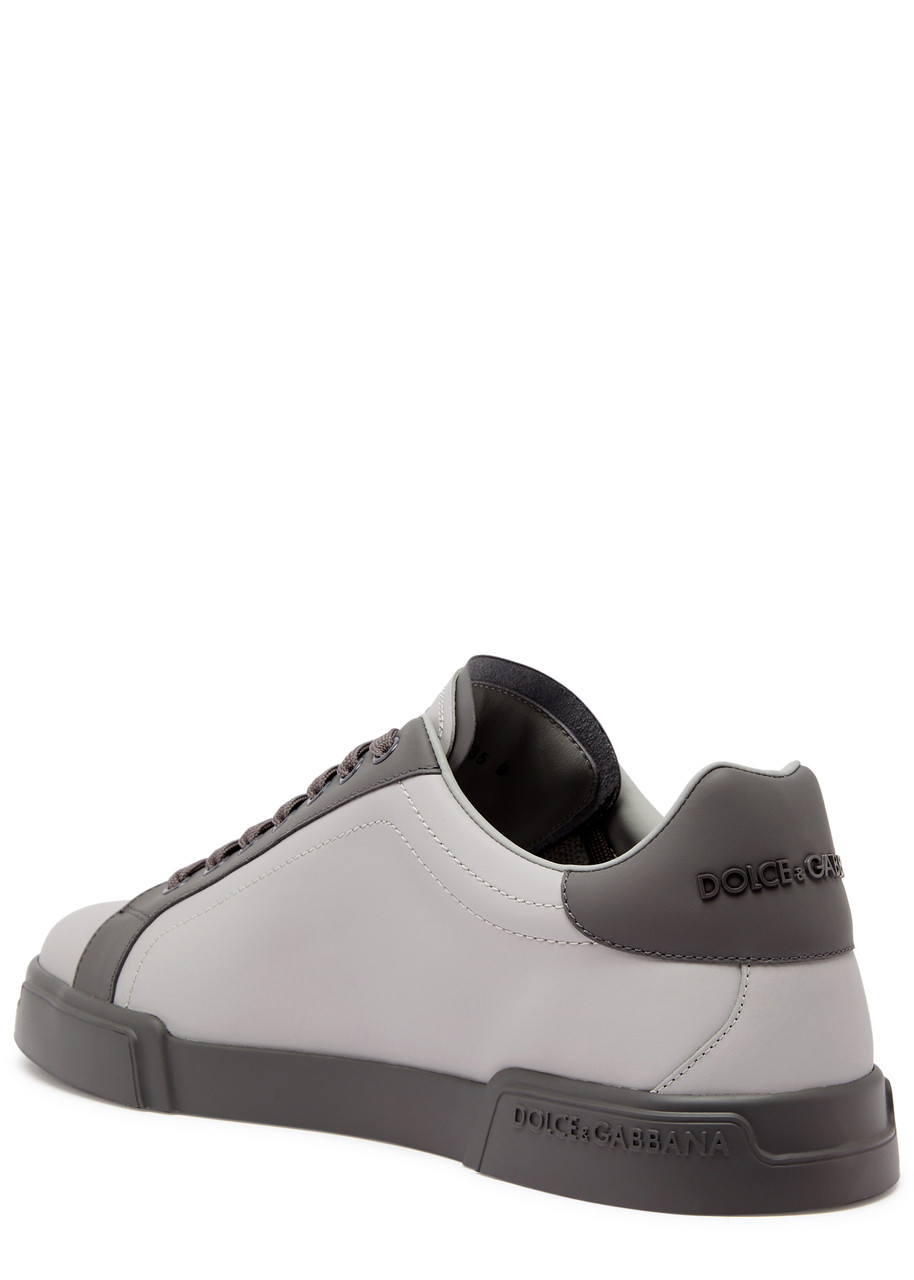 Dolce & Gabbana Dolce & Gabbana Leather Portofino Sneakers In Grey