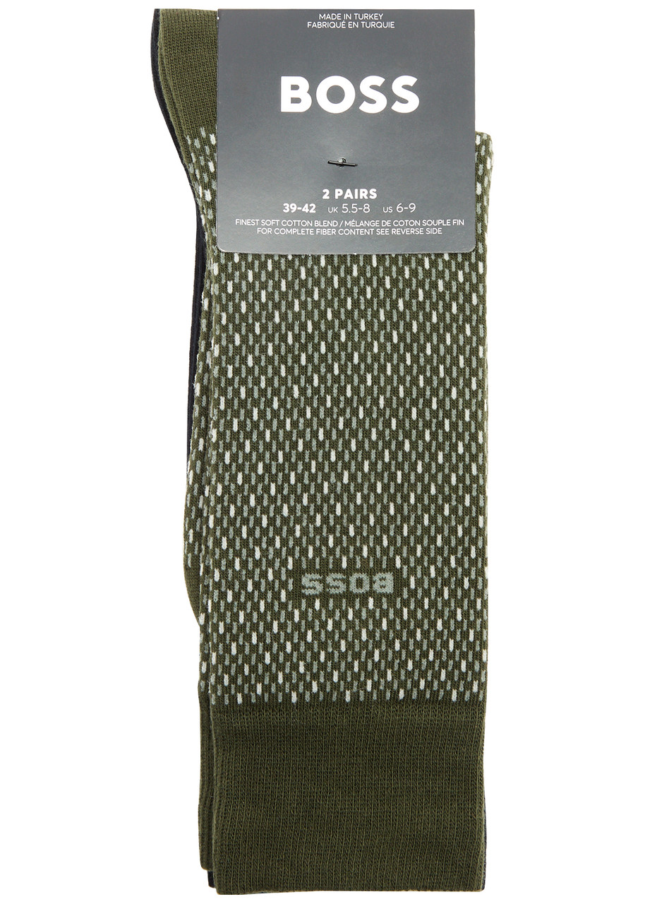 Boss Jersey Socks – set of two – Green – 5.5 8 (IT39-42)