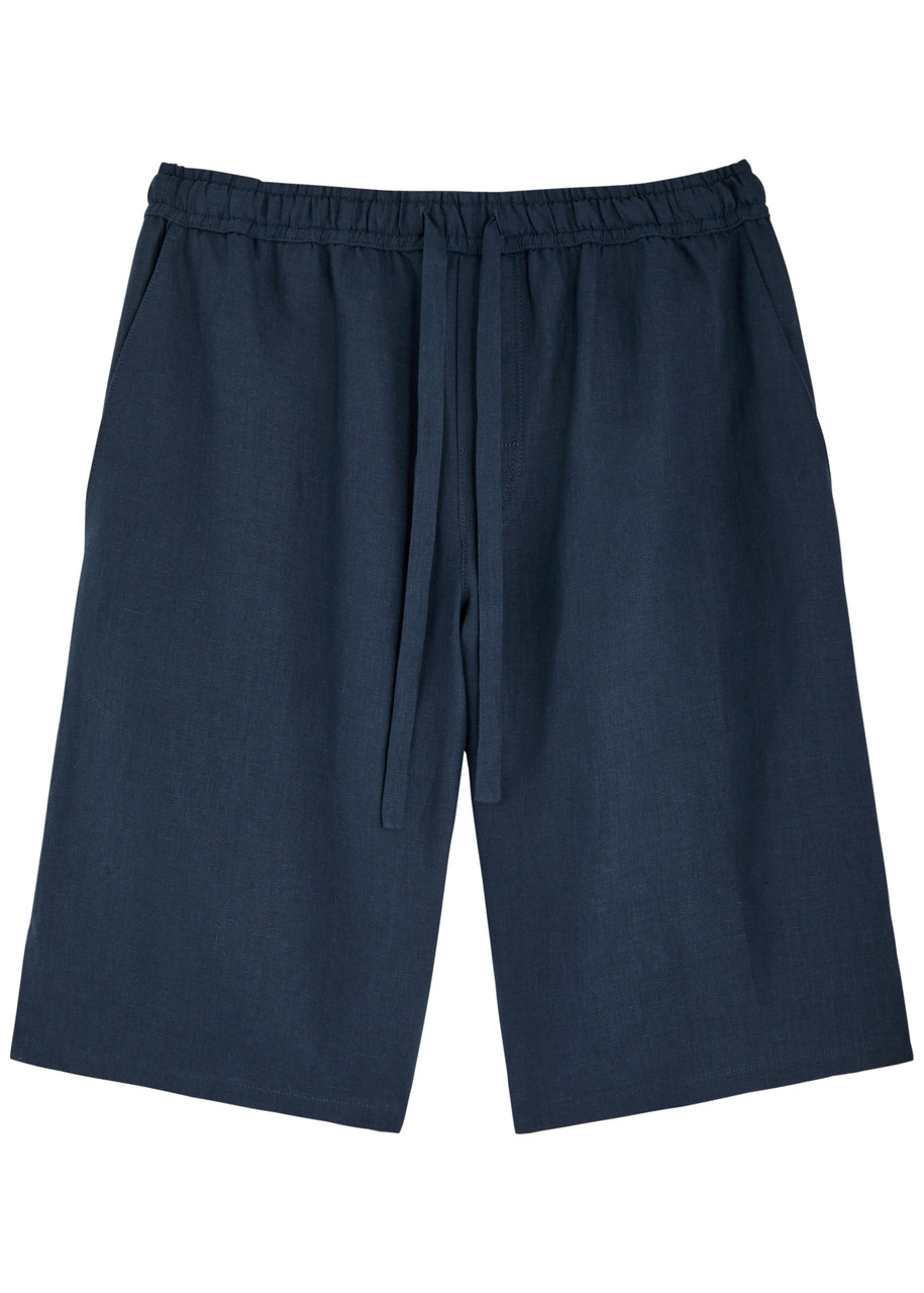 Dolce & Gabbana Logo-embroidered Linen Shorts – Blue – 50 (IT50 / L) Dolce & Gabbana Logo-embroidered Linen Shorts – Blue – 50 (IT50 / L)