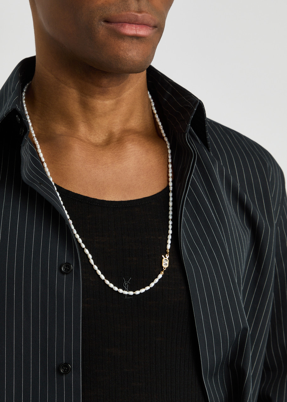 Valentino Garavani Bead-embellished Pearl Necklace In Cream