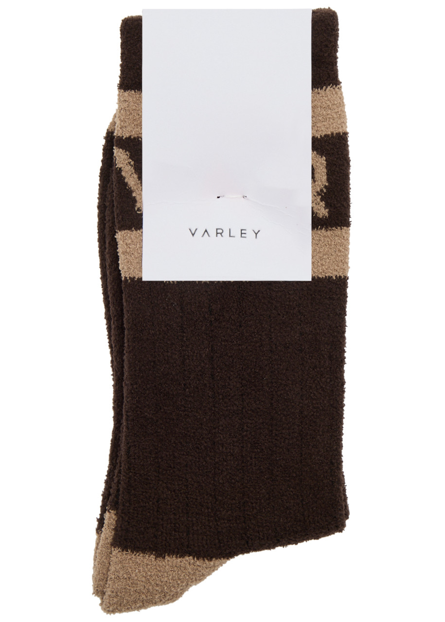 Varley Spencer Logo-intarsia Fleece Socks - Brown - S/M (UK10-12 / M)