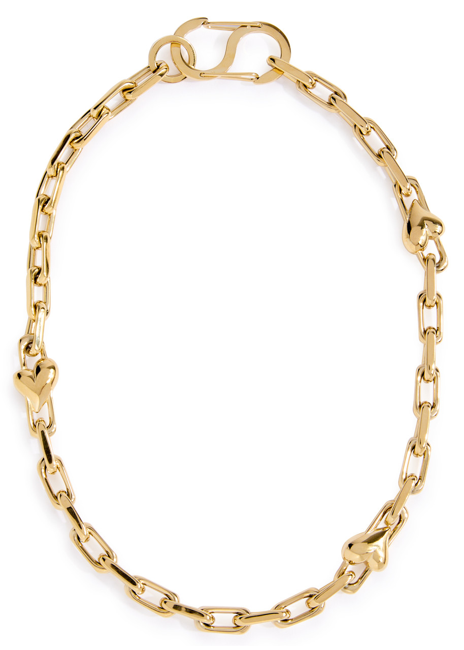 Jenny Bird Art Heart 14kt Gold-plated Necklace In Gold