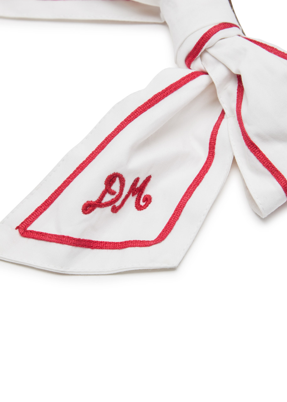 Damson Madder Sailor Bow Cotton Hair Clip In White