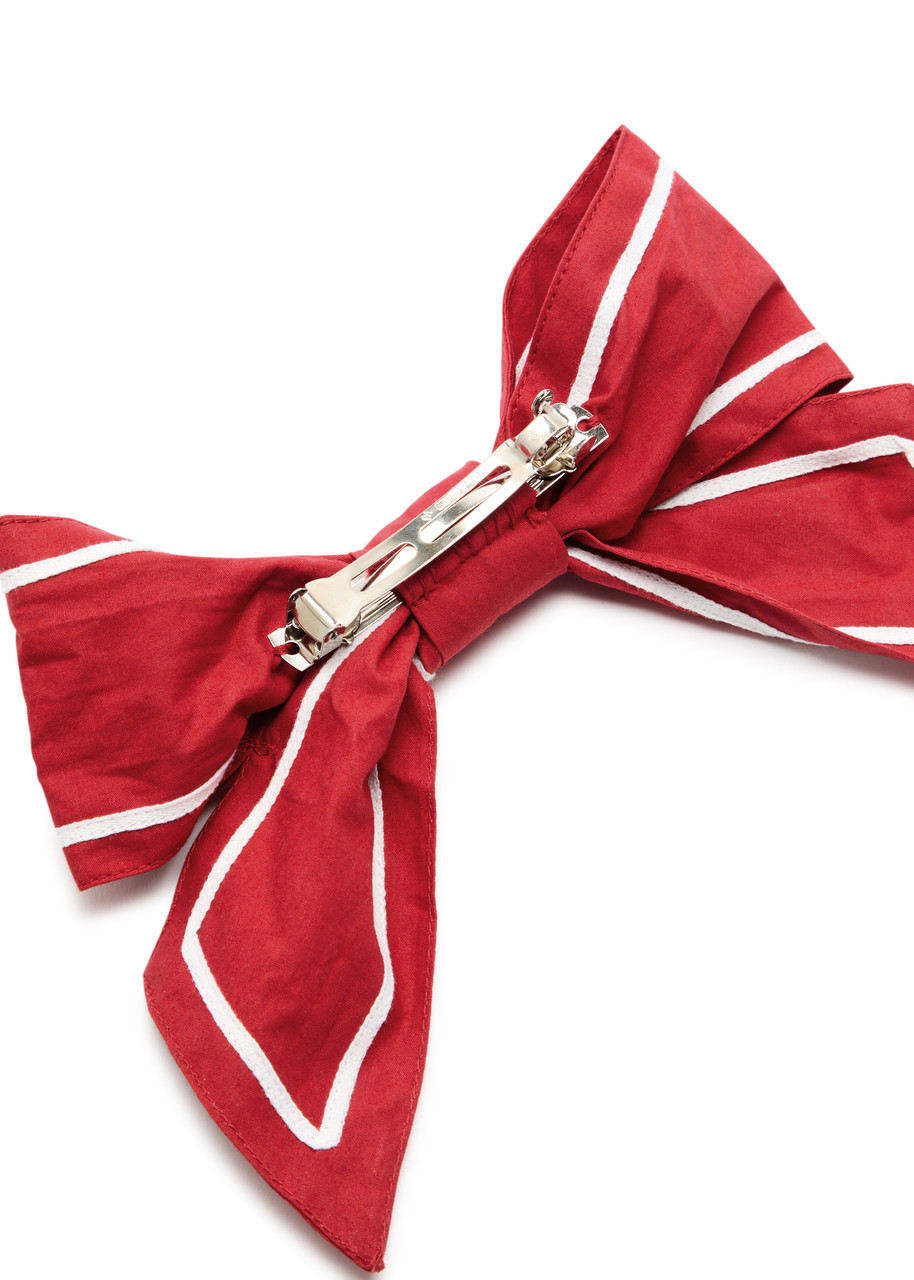 Damson Madder Sailor Bow Cotton Hair Clip In Red