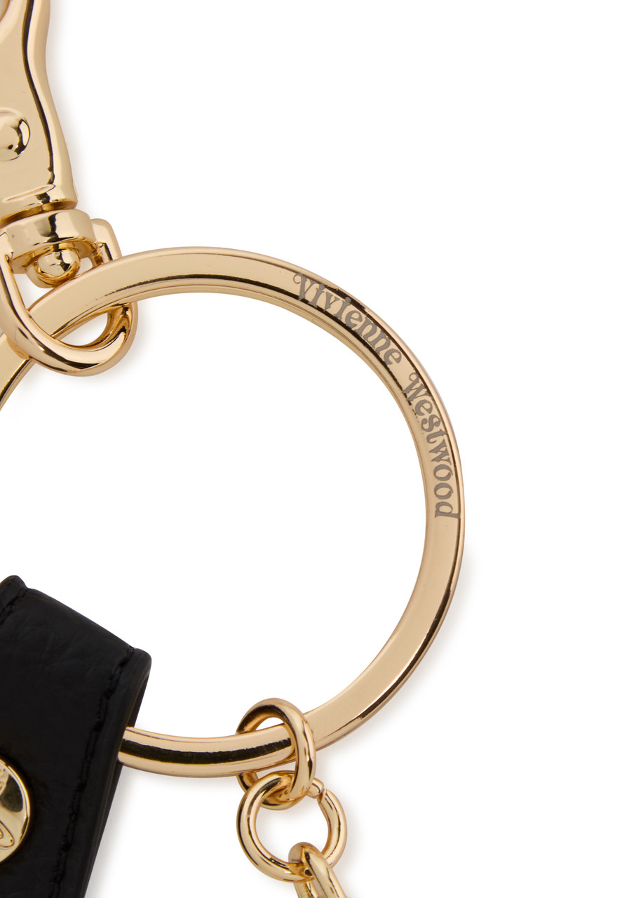 Vivienne Westwood Hammered Orb Keyring In Gold