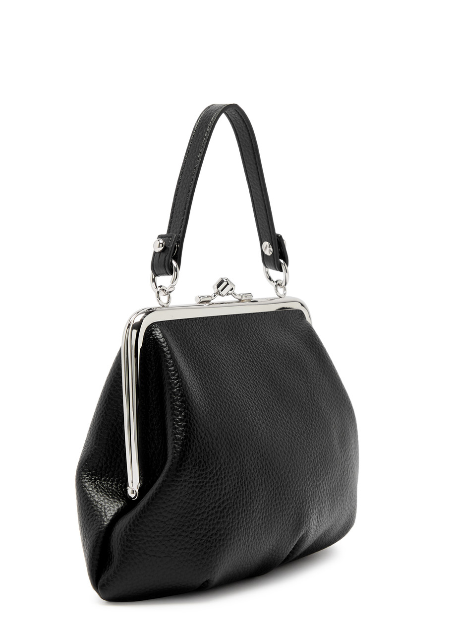 Vivienne Westwood Granny Frame Faux Leather Top Handle Bag In Black