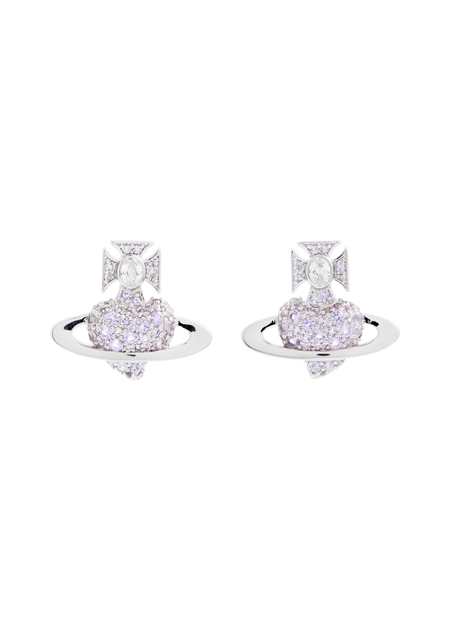 Vivienne Westwood Agnatha Crystal-embellished orb Stud Earrings - Lilac - One Size