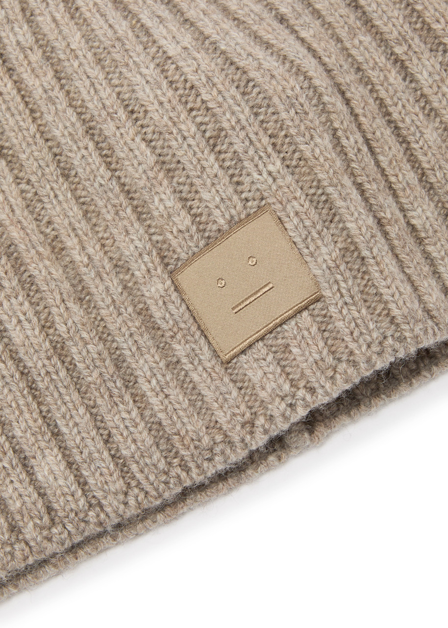  Acne Studios Logo-appliqué Wool Beanie - Light Grey - One Size 