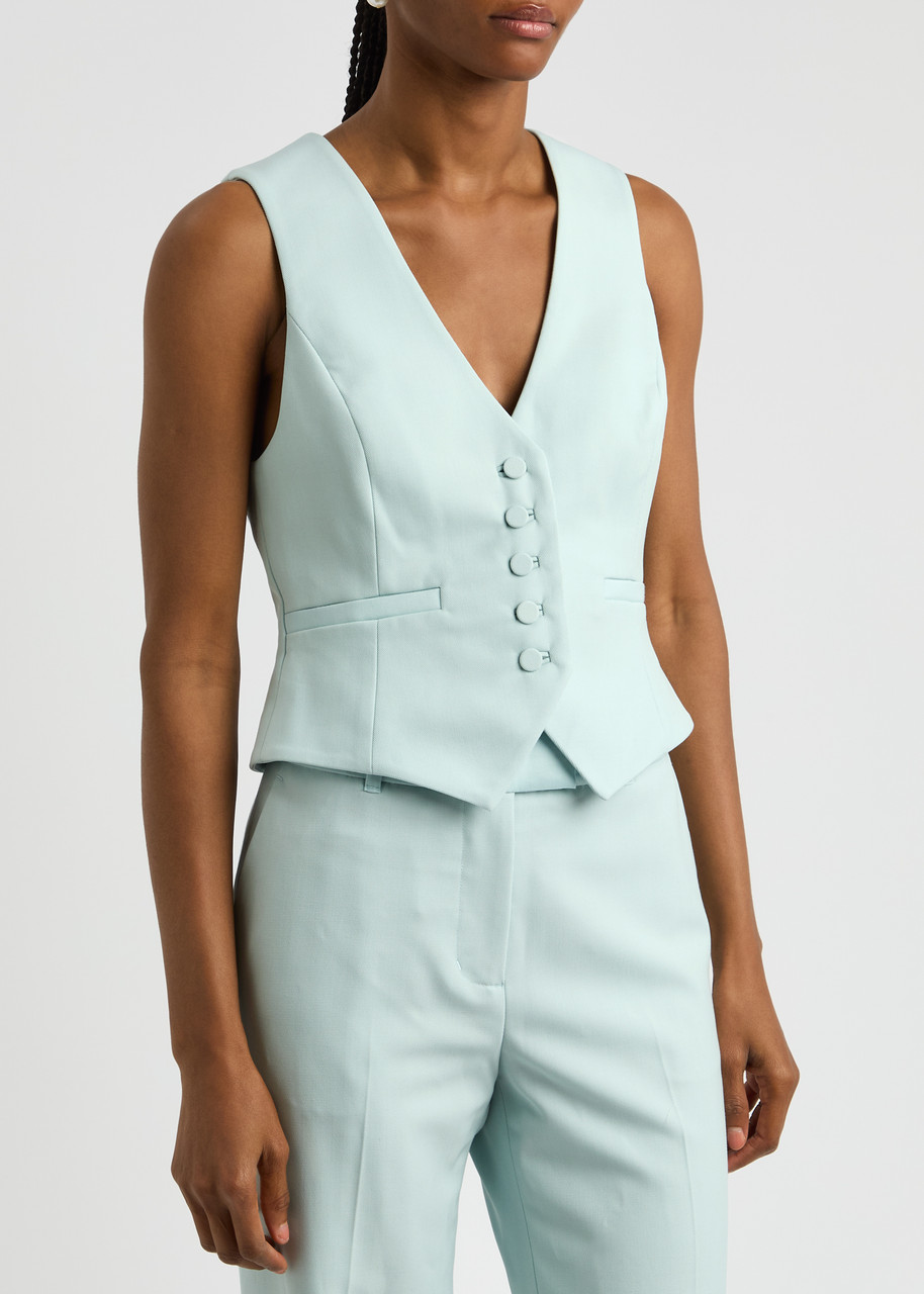 Zimmermann Illuminate Wool-blend Waistcoat In Light Blue