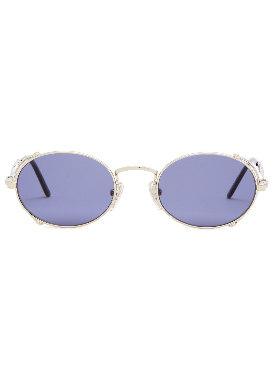 Jean Paul Gaultier Oval-frame Sunglasses In Silver