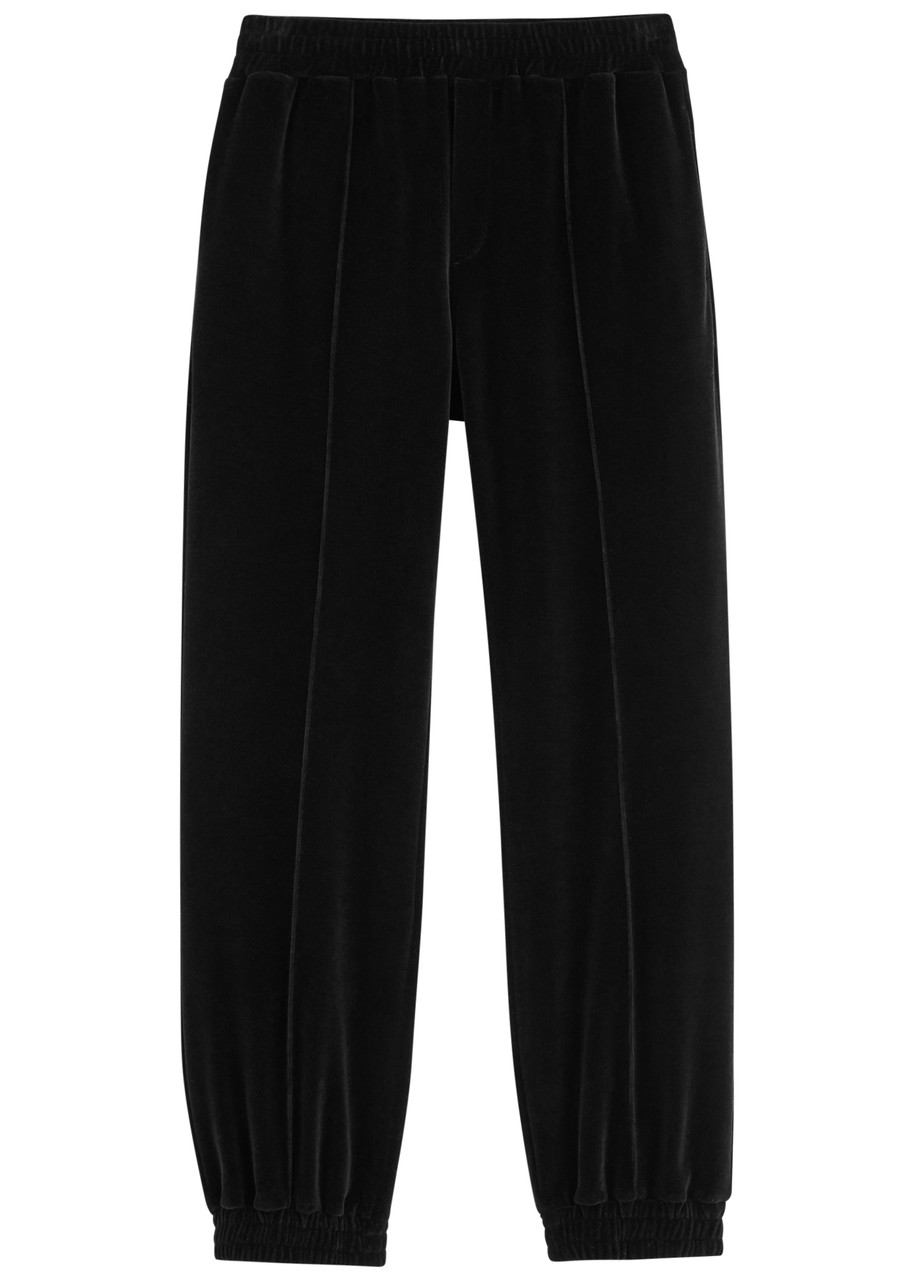Valentino Chenille Jogging Trousers With Chez Patch In Black