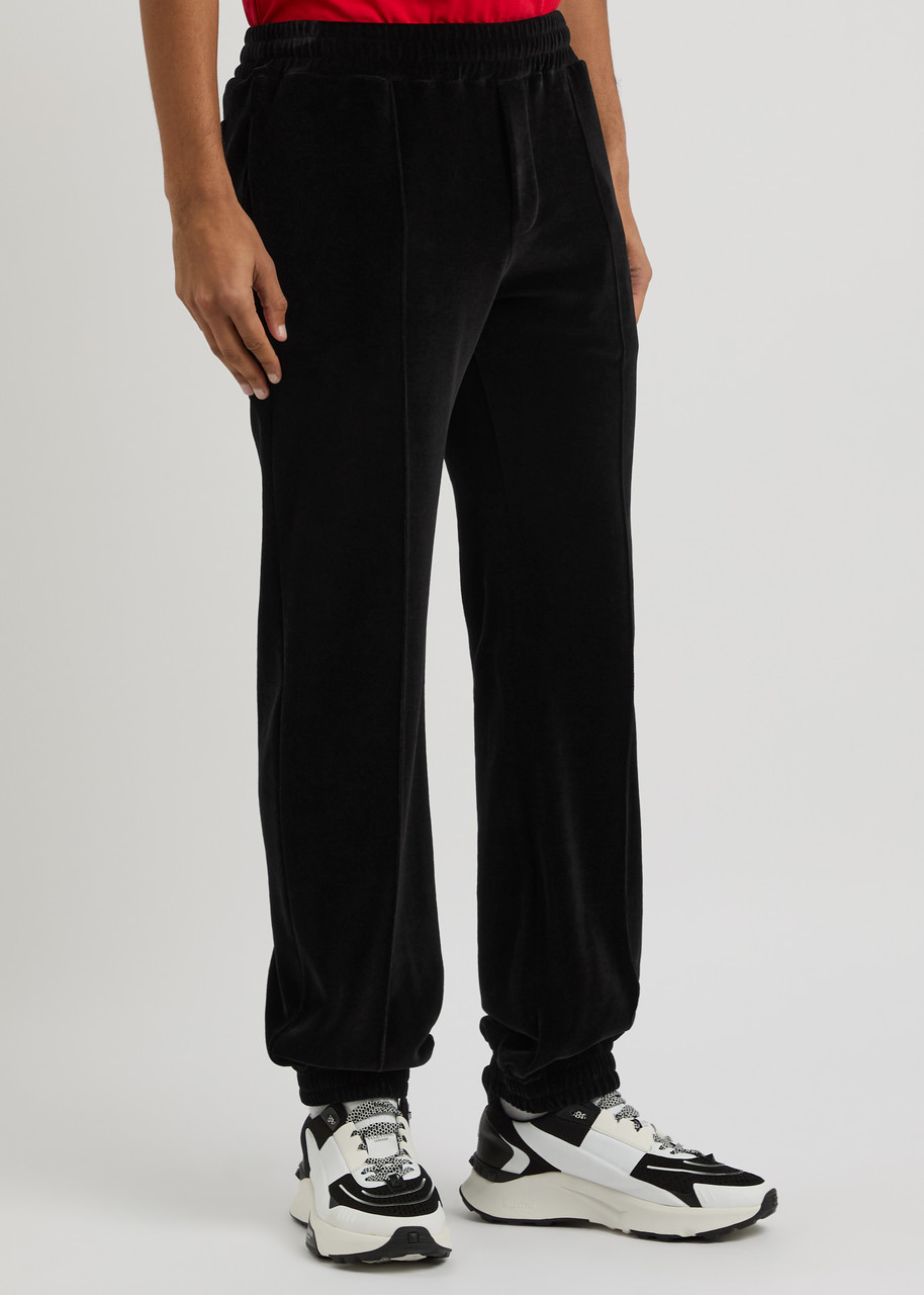 Valentino Chenille Jogging Trousers With Chez Patch In Black