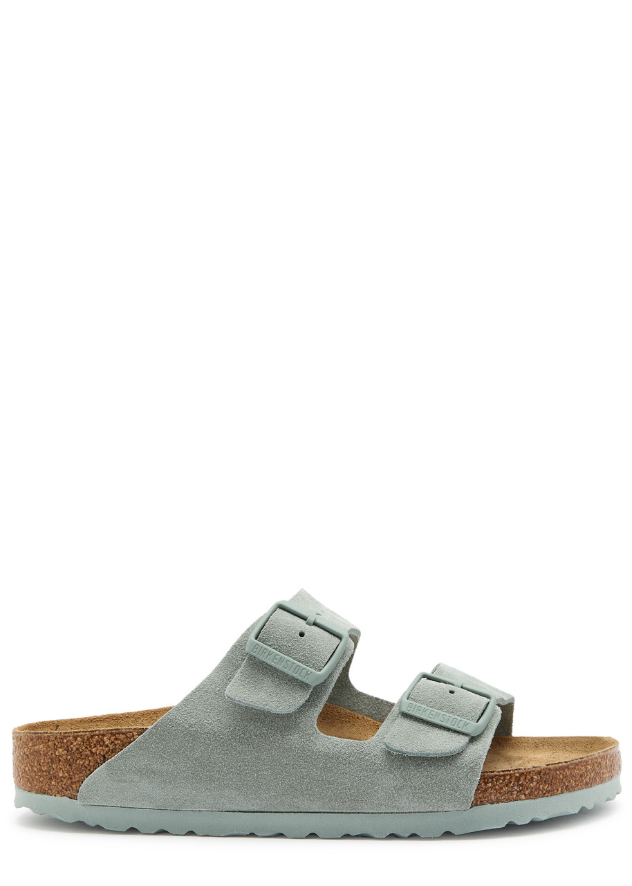 Birkenstock Arizona Suede Sliders - Sage - 40 (IT40/ UK7)