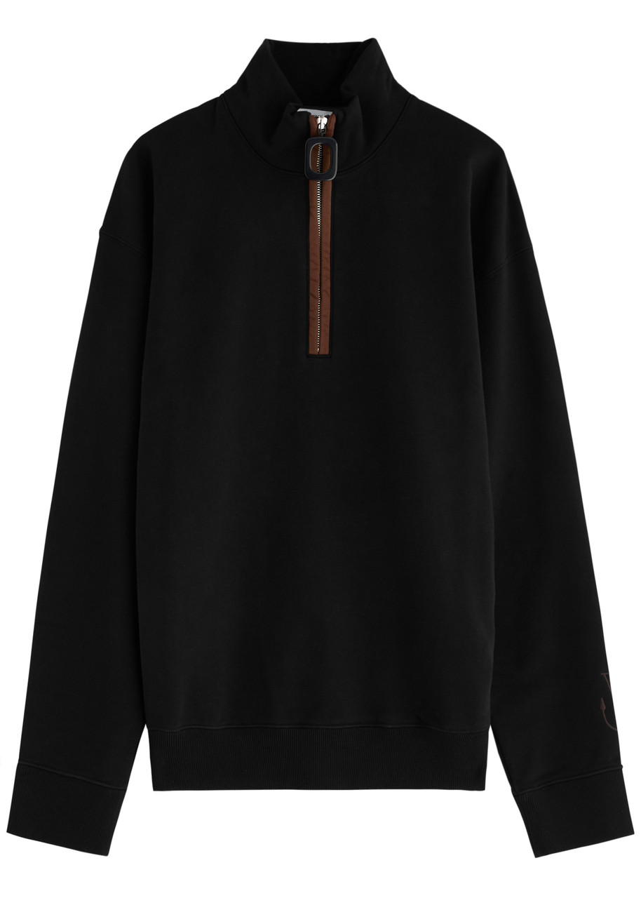 JW Anderson Half-zip Cotton Sweatshirt – Black – L JW Anderson Half-zip Cotton Sweatshirt – Black – L