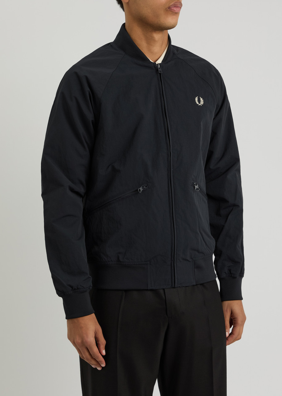 Fred Perry Logo-embroidered Nylon Bomber Jacket - Navy - L 