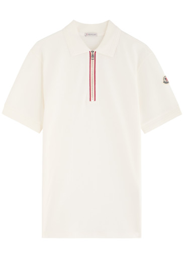 MONCLER Half-zip piqué cotton shirt | Harvey Nichols