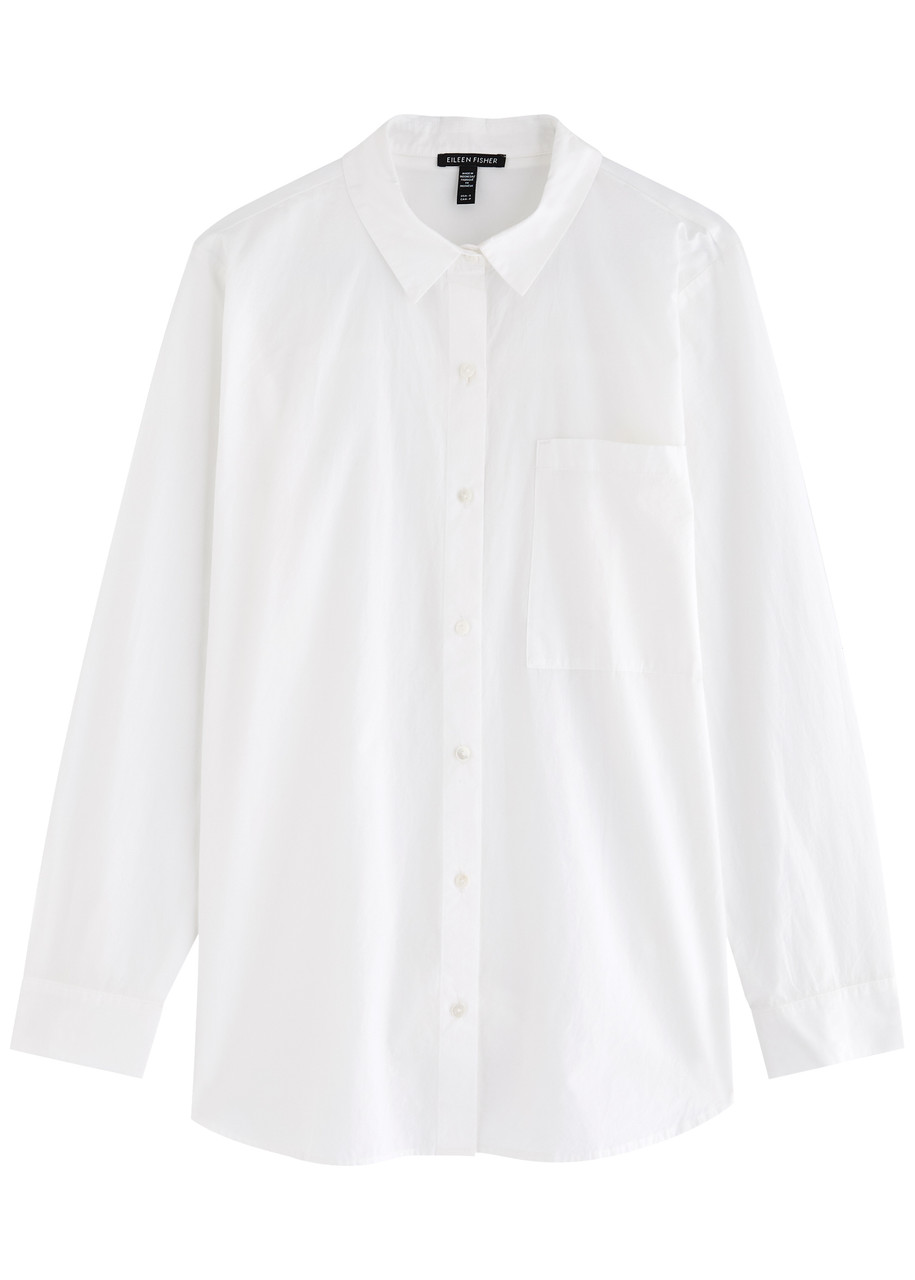 Eileen Fisher Cotton-poplin Shirt - White