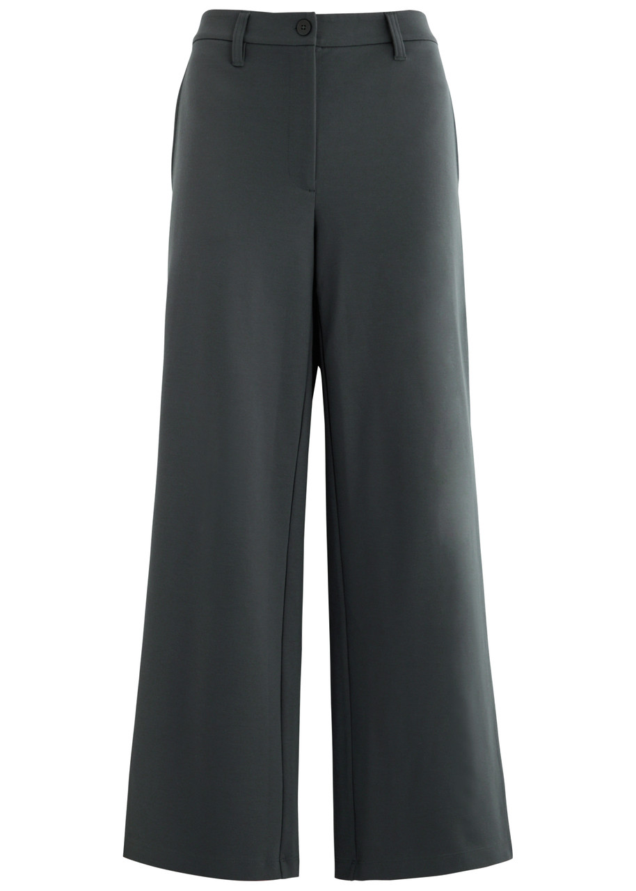 Eileen Fisher Stretch-jersey Trousers In Grey