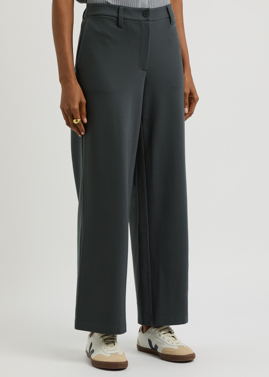 Eileen Fisher Stretch-jersey Trousers In Grey
