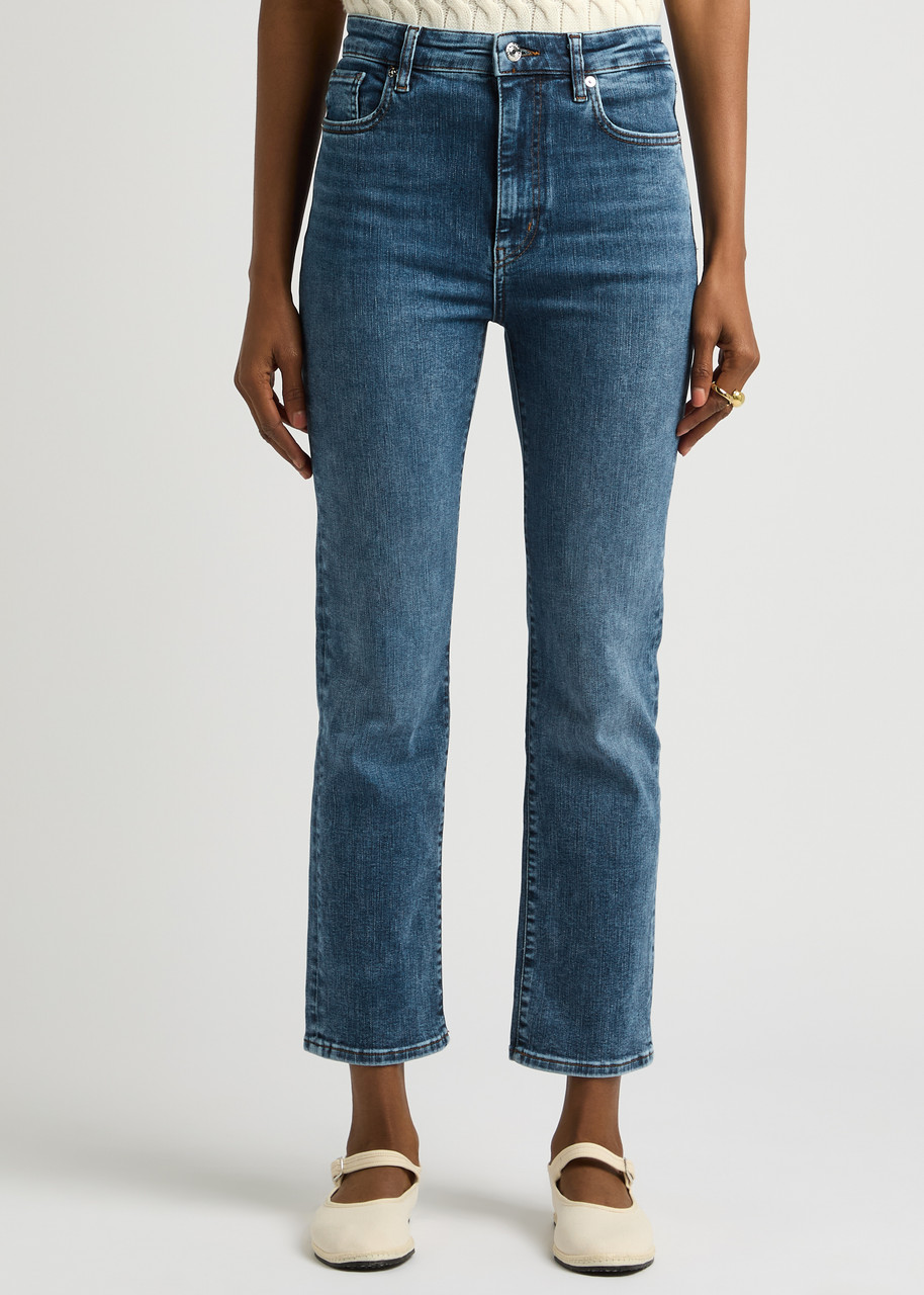 Frame The Pencil Crop Skinny Jeans In Dark Blue