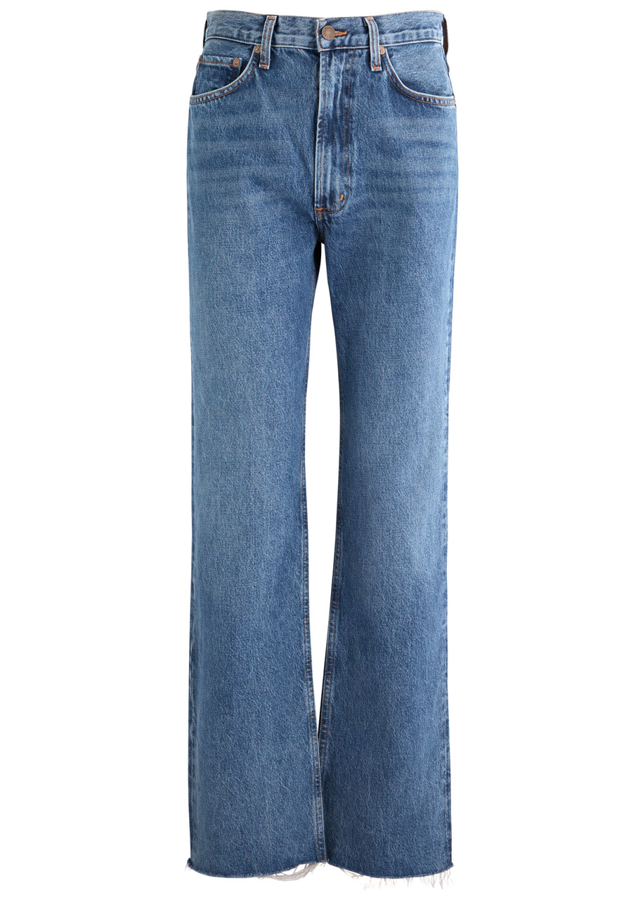 Agolde Leena Flared-leg Jeans In Blue