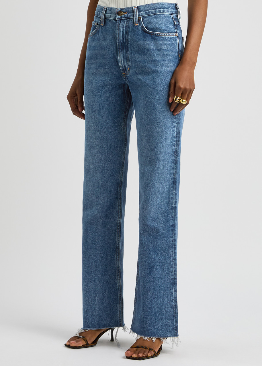 Agolde Leena Flared-leg Jeans In Blue