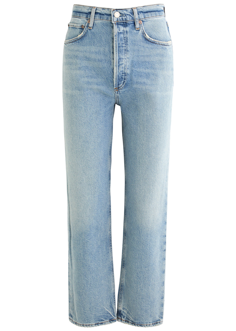 Agolde 90s Pinch Waist Straight-leg High-rise Organic Denim Jeans In Blue