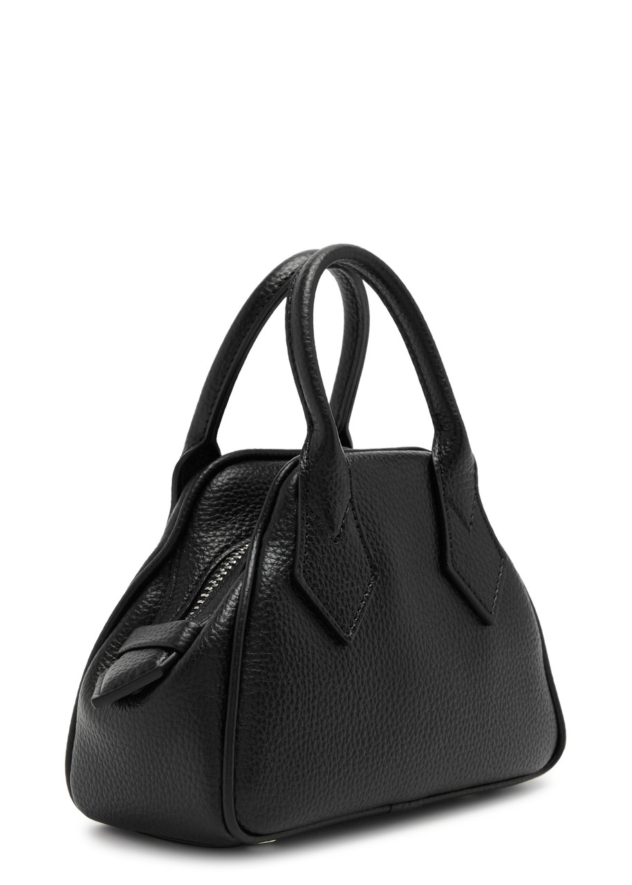 Vivienne Westwood Yasmine Mini Faux Leather Top Handle Bag In Black