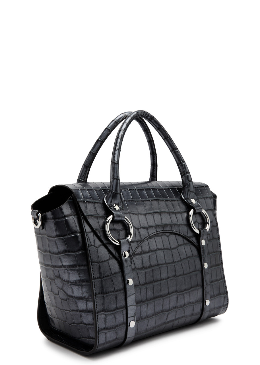 Vivienne Westwood Betty Medium Crocodile-effect Leather Top Handle Bag In Anthracite