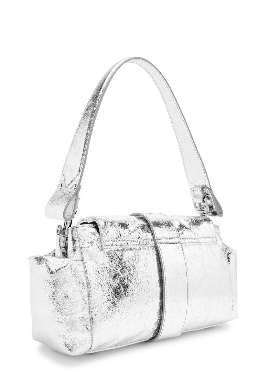 Vivienne Westwood Hazel Frame Shoulder Bag Metallic Crinkle Silver In Silver