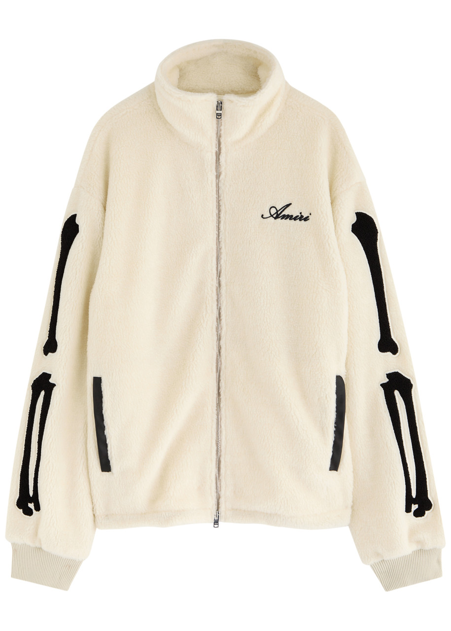 Amiri Bones Logo Fleece Jacket - Cream - S